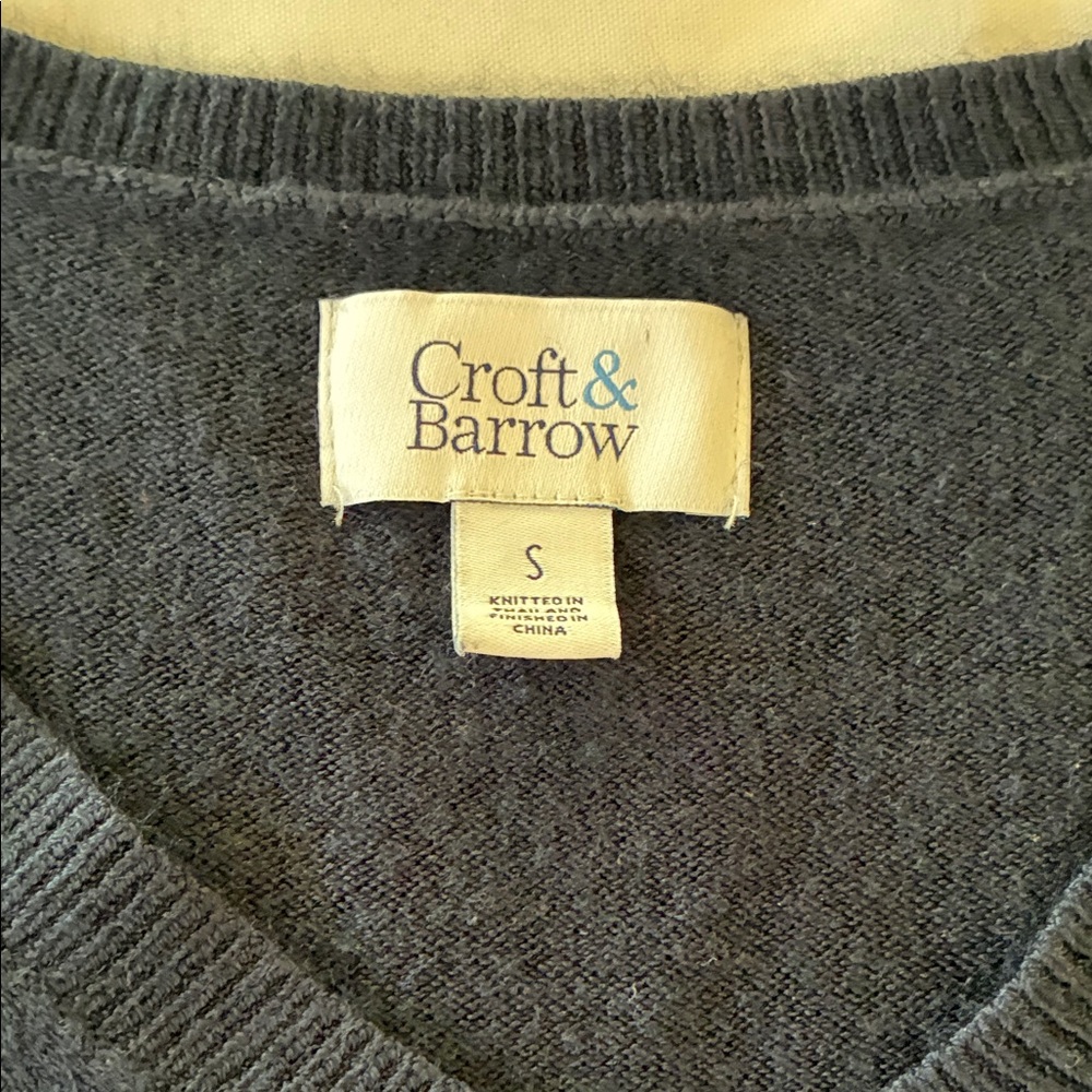 Croft & Barrow Sweater Women's Small NAVY Blue VNeck Sweater Super Soft and Knit - Picture 2 of 8
